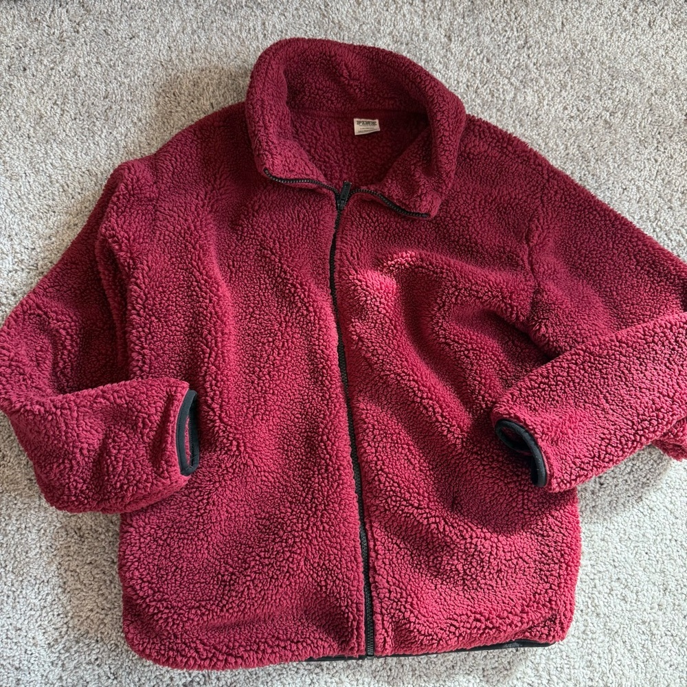 Victoria Secret Red Cozy Red Sherpa Jacket Size Large